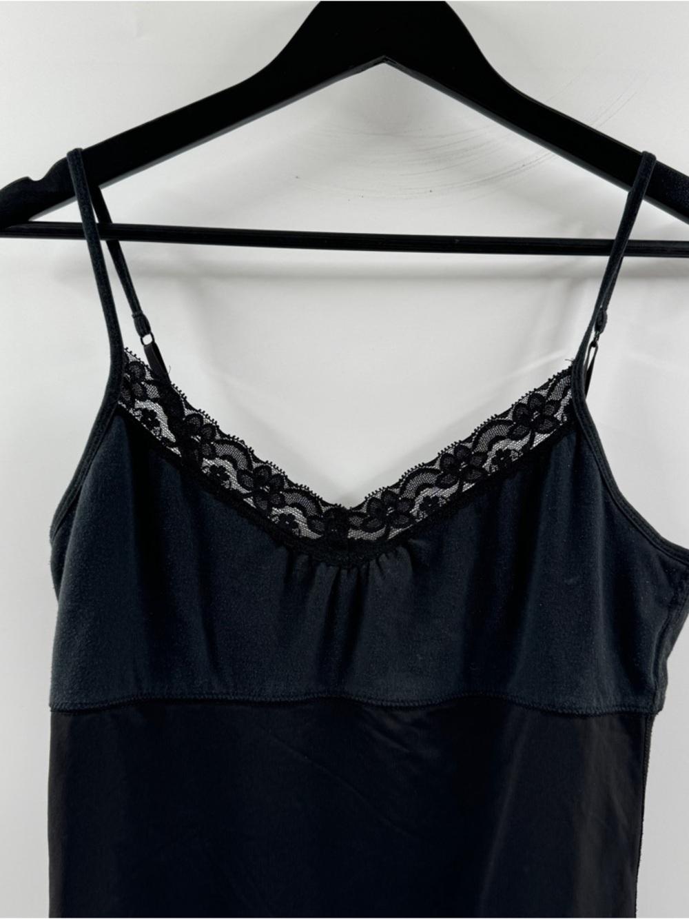 Two Tone Black Tank Camisole – Y2K Layering Staple - Picture 2 of 8